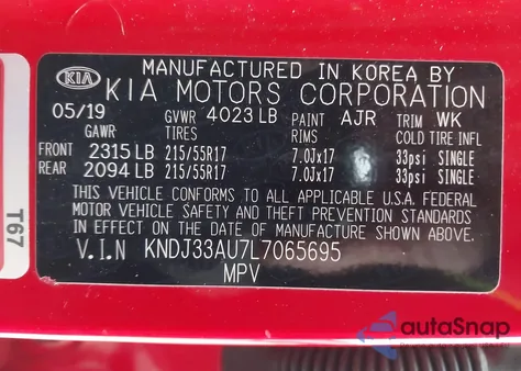 2020 Kia Soul Ex from USA, damaged, VIN KNDJ33AU7L7065695